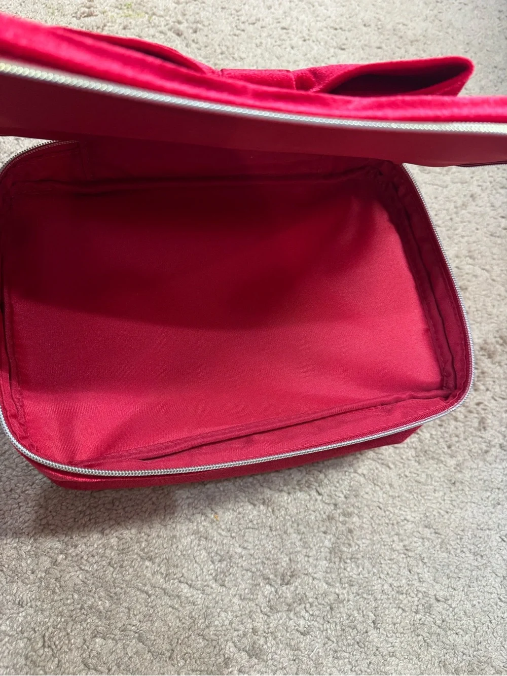 Red Velvet Bow Cosmetic Bag
